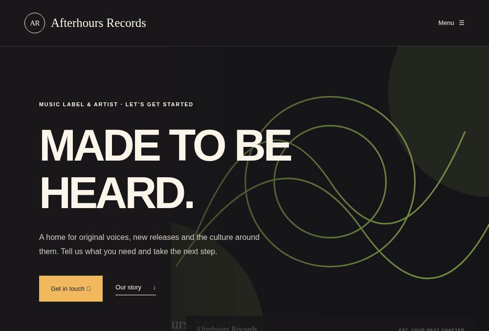 Music Label & Artist — Bold website preview